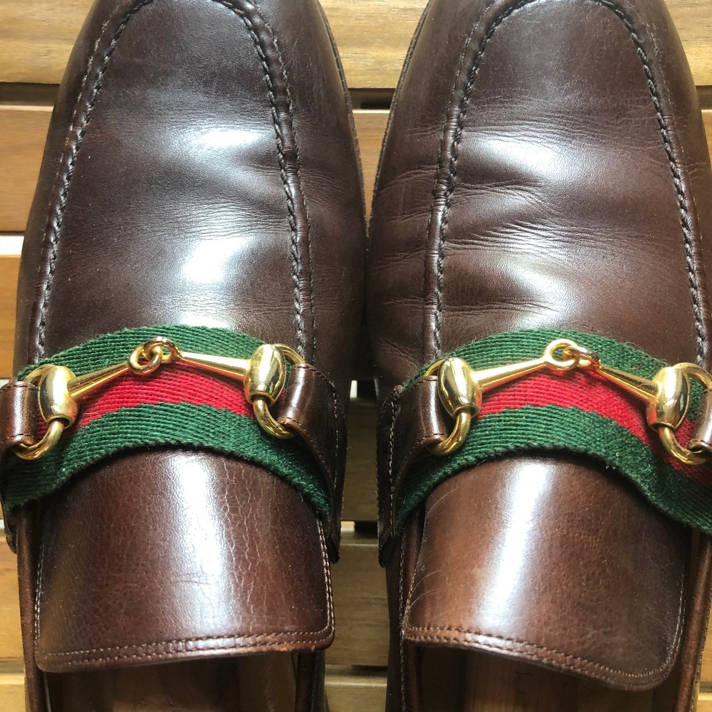Gucci bit loafers with ribbons, men’s 44 M